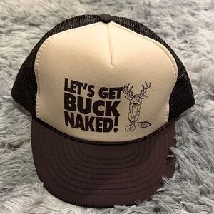 Lets Get Buck Naked Hat Mens Adjustable Snapback Nissin Cap